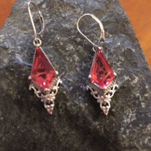 Salmon Quartz Earrings 925 Sterling Silver